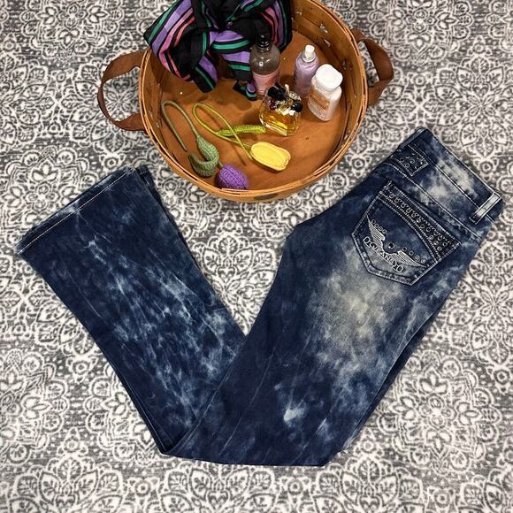 Vintage Y2k Luice's Acid Wash Embellished Jeans Size 1 - Picture 1 of 8